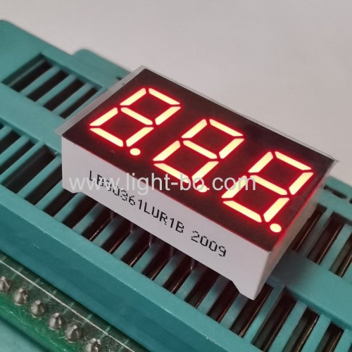 Triple digit 0.36 common cathode ultra bright red 7 segment led numeric display