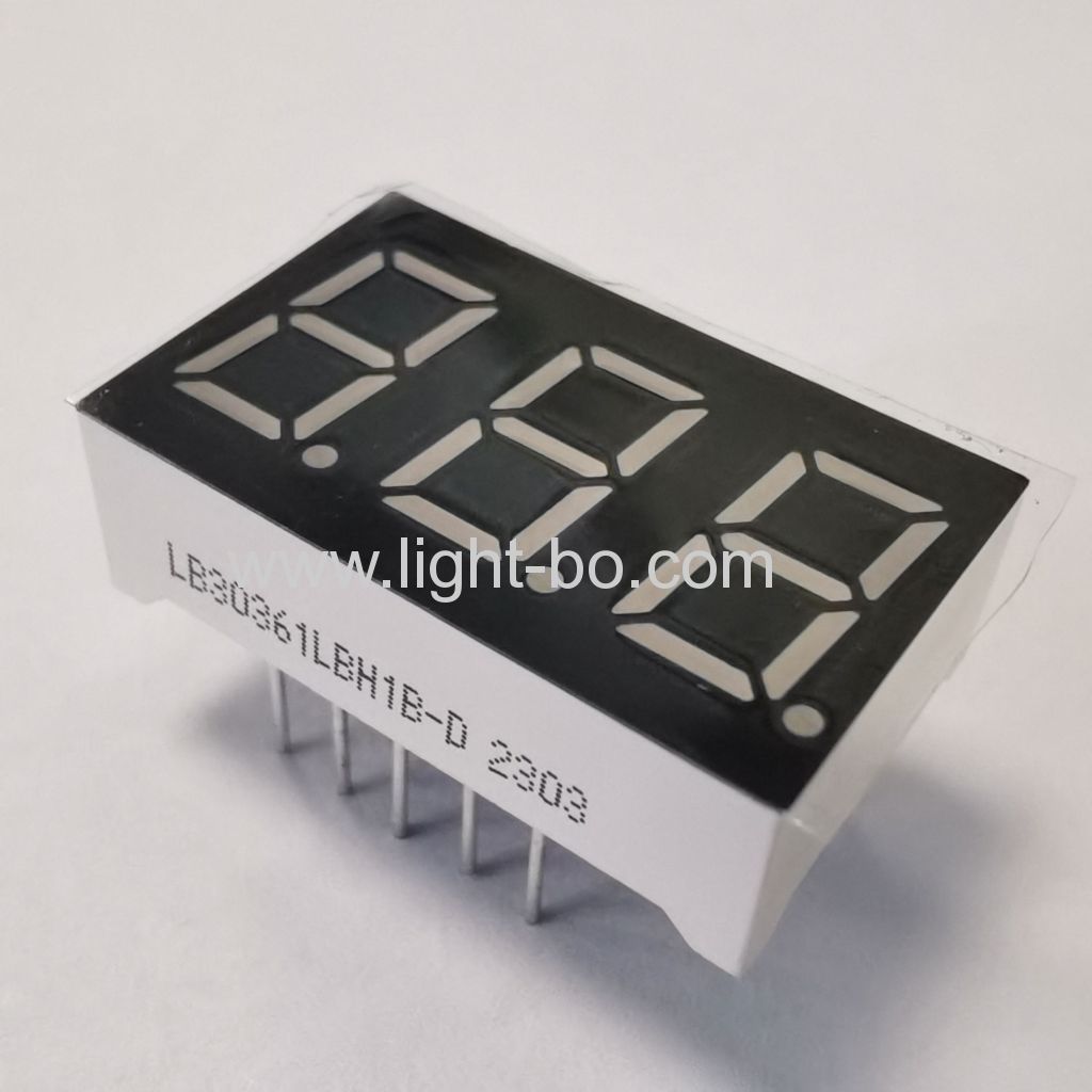 3-stellige 0,36-Zoll gemeinsame Kathode ultrahellen blauen 7 Segment-LED-Anzeige für Instrumententafel