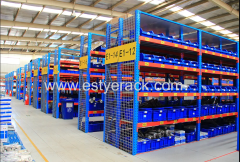 Long span shelving rack of heavy duty and medium duty of steel panel or wood board