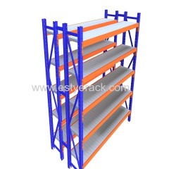 Long span shelving rack of heavy duty and medium duty of steel panel rack