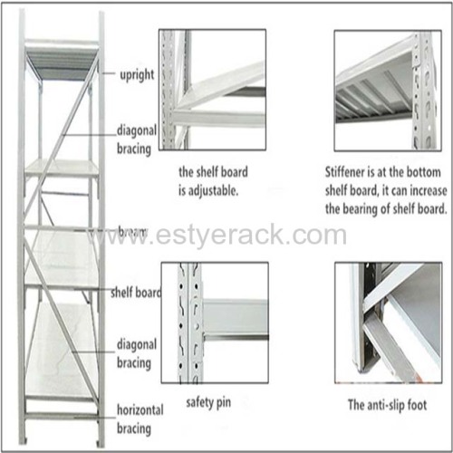 Industrial Selective Warehouse Light Duty Steel Metal Storage Rack Shelf Long span shelving rack