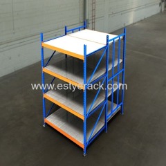 Long span shelving rack of heavy duty and medium duty of steel panel rack