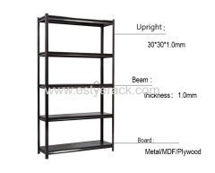 5 level boltless shelf home storage angle steel shelving warehouse slotted rack