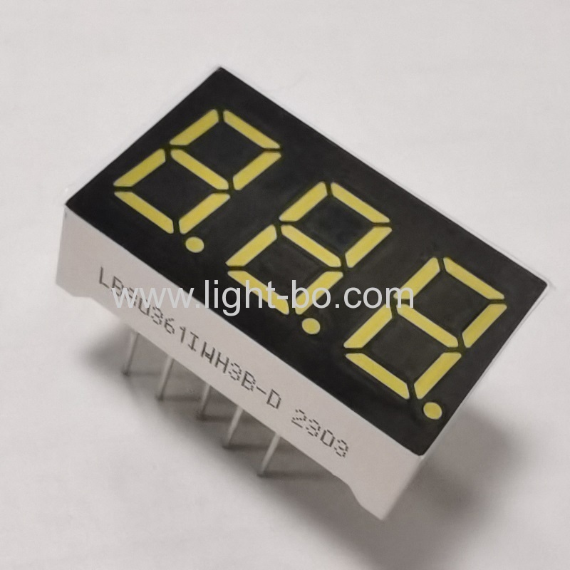 display a led a 7 segmenti da 0,36 pollici a 3 cifre con anodo comune bianco ultra luminoso