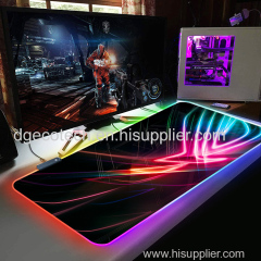 Custom 14 colors USB port LED rubber gaming mouse pad anti slip glow lighting gamer RGB mouse pad