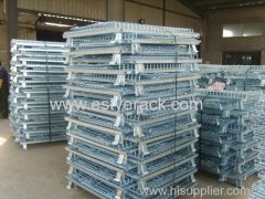 Heavy Foldable wire mesh metal pallet folding warehouse lockable storage Cages wire mesh container