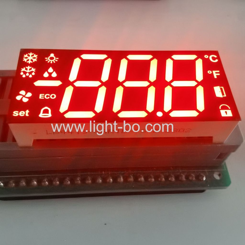 display a led rosso ultra luminoso a 7 segmenti Anodo comune a 3 cifre per il controllo del frigorifero