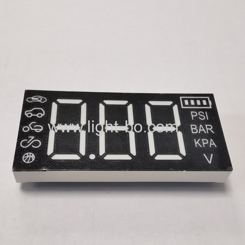 kundenspezifische dreistellige 7-Segment-LED-Anzeige in weißer Farbe für tragbare On-Board-Inflator-Pumpe