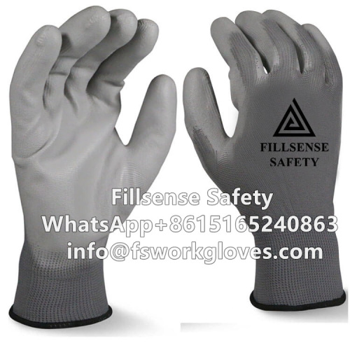 13Gauge Polyester Liner Polyurethane/PU Dipped Work Gloves Polyurethane/PU Coated Gloves