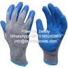 Anti Slip 10Gauge 2Yarn Polycotton Liner Latex Crinkle Palm Coated Work Gloves Latex Dipped Working Gloves