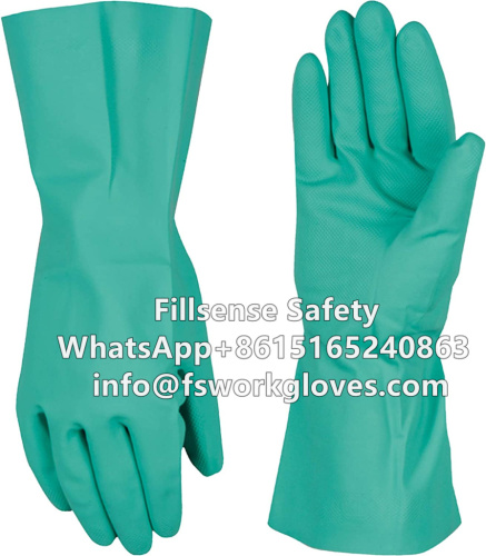 Best Long Cuff Green Nitrile Butyl Rubber Gloves Solvent Resistant Chemical Resistant Gloves Chemical Gloves