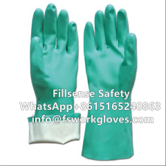 Best Long Cuff Green Nitrile Butyl Rubber Gloves Solvent Resistant Chemical Resistant Gloves Chemical Gloves