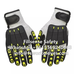 Best Anti Impact Anti Cut Nitrile Sandy Dipped TPR Anti Vibration Gloves Vibration Resistant Gloves Anti Vibe Gloves
