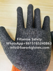 Best 7Gauge Polyester Terry Napping Liner Latex Crinkle Coated Winter Warm Work Gloves Thermal Cold Weather Work Gloves