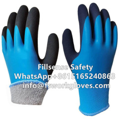 Best Nylon Acrylic Loop Napping Latex Sandy Double Coated Waterproof Winter Work Gloves Warm Cold Insulated Work Gloves
