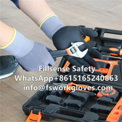 15Gauge Nylon Spandex Liner Nitrile Foam Coated Gloves Foam Gloves Foam Nitrile Gloves Nitrile Coated Glove