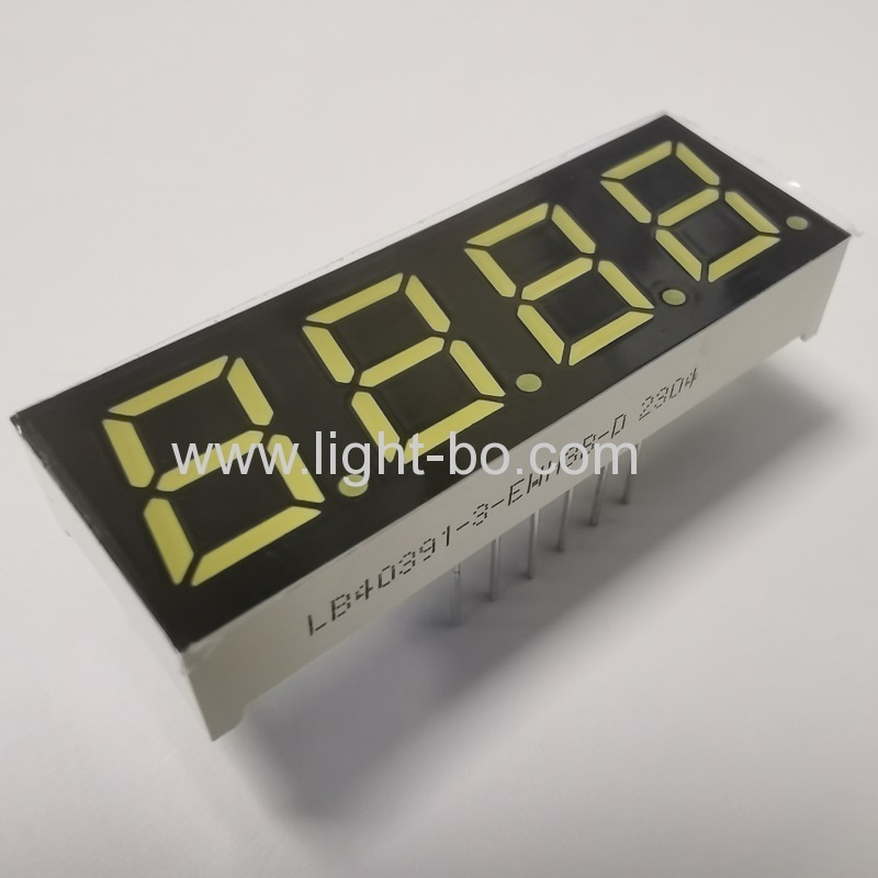 ultrahelle weiße 4-stellige 7-Segment-LED-Anzeige 0,39 Zoll gemeinsame Anode für Instrumententafel