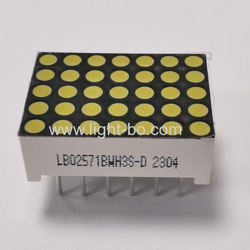 시계/타이머/계기판용 울트라 브라이트 화이트 1.9mm 5 x 7 도트 매트릭스 LED 디스플레이 행 양극 열 음극