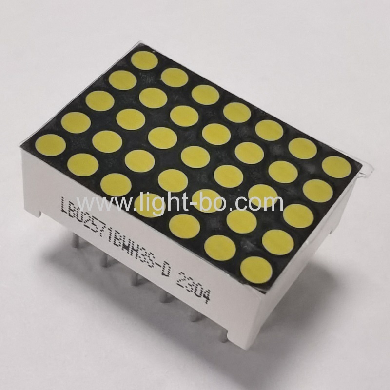 ultrahelle weiße 1,9 mm 5 x 7 Punktmatrix-LED-Anzeige Reihenanode Spaltenkathode für Uhr/Timer/Instrumententafel