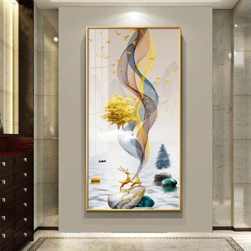 Animal Deer Crystal porcelain painting modern art custom home decor