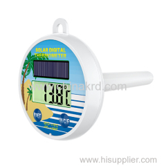 Solar powered digital floating thermometer