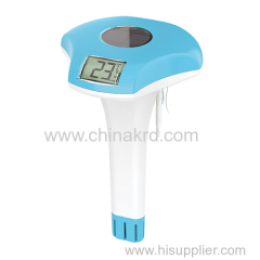 Solar powered digital floating thermometer