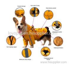 High quality Waterproof Dog Rain Coat Jacket Reflective Adjustable Pet Dog Raincoat With Hood