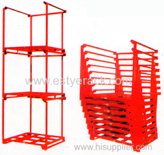 Heavy duty metal foldable warehouse storage pallet portable stacking rack