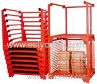 Heavy duty metal foldable warehouse storage pallet portable stacking rack