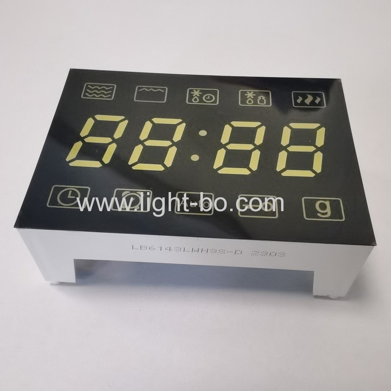 display orologio a led ultra bianchi catodo comune 7 segmenti 4 cifre per forno a microonde