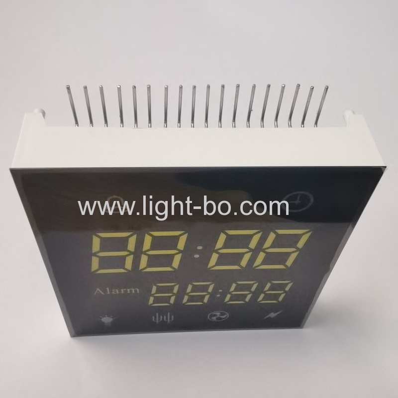 display led branco e azul 4 + 4 personalizado catodo comum de 7 segmentos para temporizador de forno