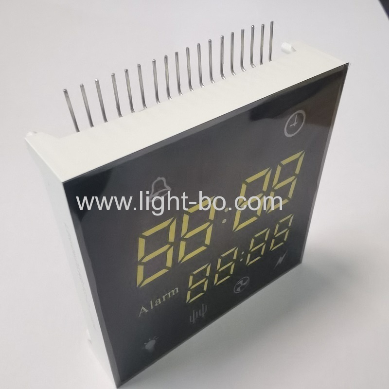 kundenspezifische weiße und blaue 4 + 4 LED-Anzeige 7-Segment-gemeinsame Kathode für Ofentimer
