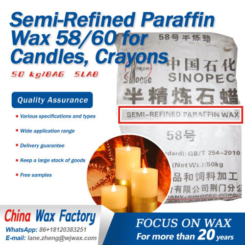 Semi-Refined Paraffin Wax 58/60 for Candles/Crayons