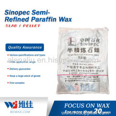 Sinopec brand semi refined paraffin wax