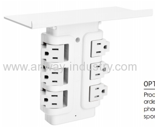 6 wall outlet shelf surge protector power strip