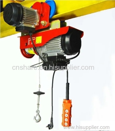 200/400KGS electric wire rope hoist with trolley