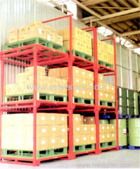 Customized welded heavy duty collapsible portable metal steel stacking storage forklift nestainer racks for warehouse