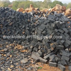 natural split black basalt cobblestone for driveway