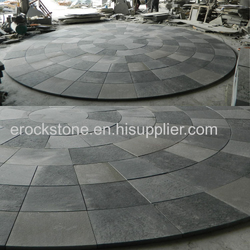 customized black basalt circle pavers for patio