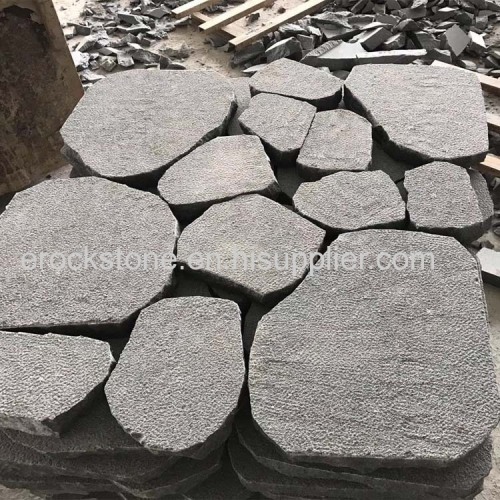 black basalt Crazy paving stone pattern for landscaping