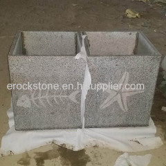 wholesale garden stone statue granite flowerpot for planting