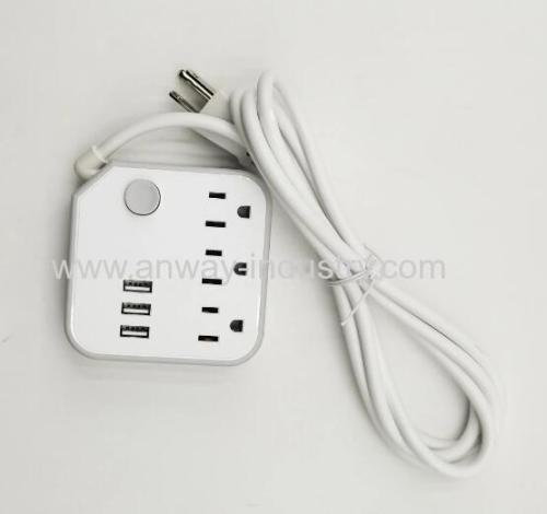 flat electrical power extension cord socket usb power strip cable