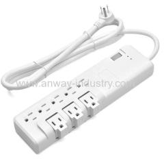 US standard 8 outlet 3 usb rotated wall power sock strip with 2 in 1 switch