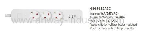 Spain Market EU New-Developed Power Strip Plugs and Sockets