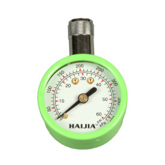 1.5" Straightly-insert Stainless Steel Coloured Tire Pressure Gauge