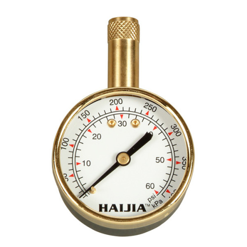 2"Straight-insert Stainless Steel Shell Tire Pressure Gauge