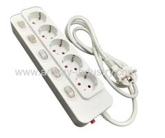 5 outlet eu plugs power strip overload protection with individual switch