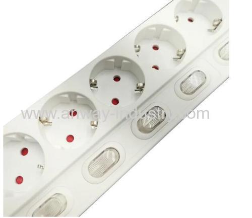 5 outlet eu plugs power strip overload protection with individual switch