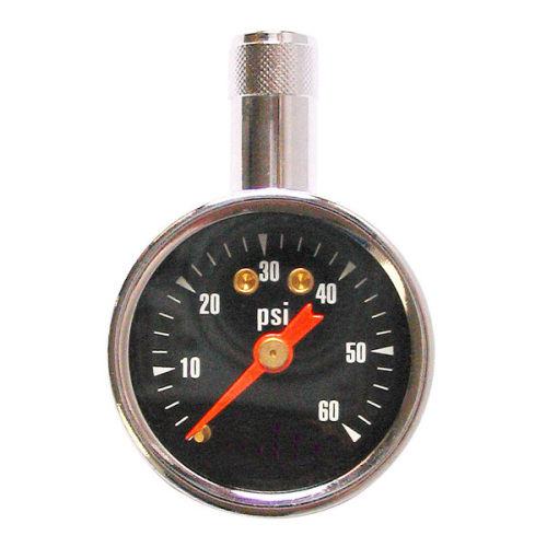 1.5" Straightly-insert Stainless Steel Coloured Tire Pressure Gauge