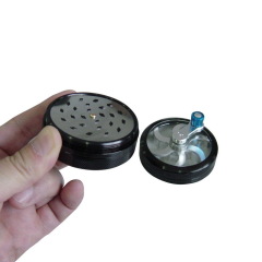 63mm 2part Aluminum Crank Herb Grinder with Button